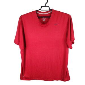 Mens Red Nike Dri-Fit Athletic Shirt Short Sleeve Crew Neck Size XXL